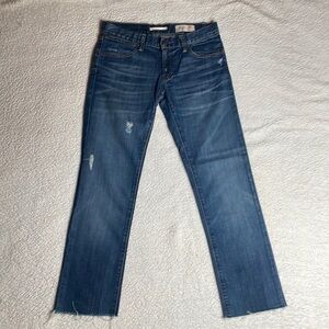 Gap Jeans Denim Raw Hem Ankle Crop Size 0 / 24 Distressed